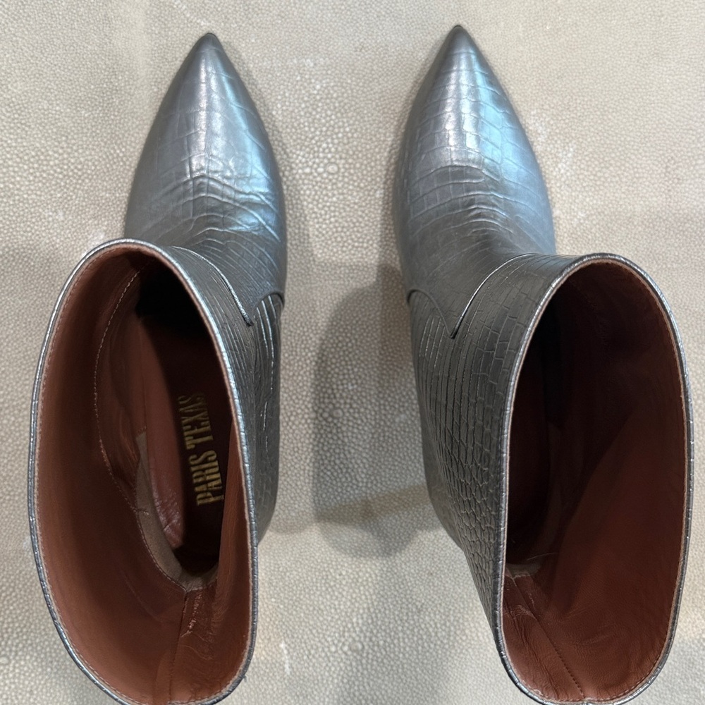 Paris Texas Silver Heeled Boots